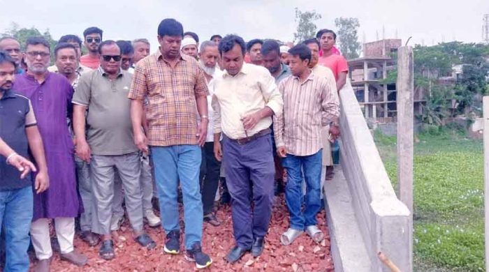 অ্যাপ্রোচ সড়ক নিয়ে অভিযোগ - পরিদর্শনে এমপি আবু আশফাক